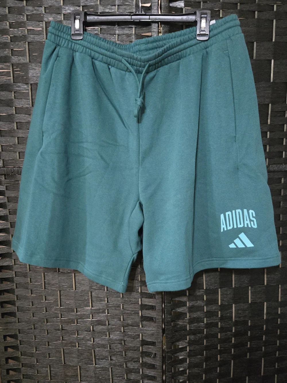 adidas Collegiate Green And Powder Teal Athletic Mens XLT Drawstring Shorts NWT